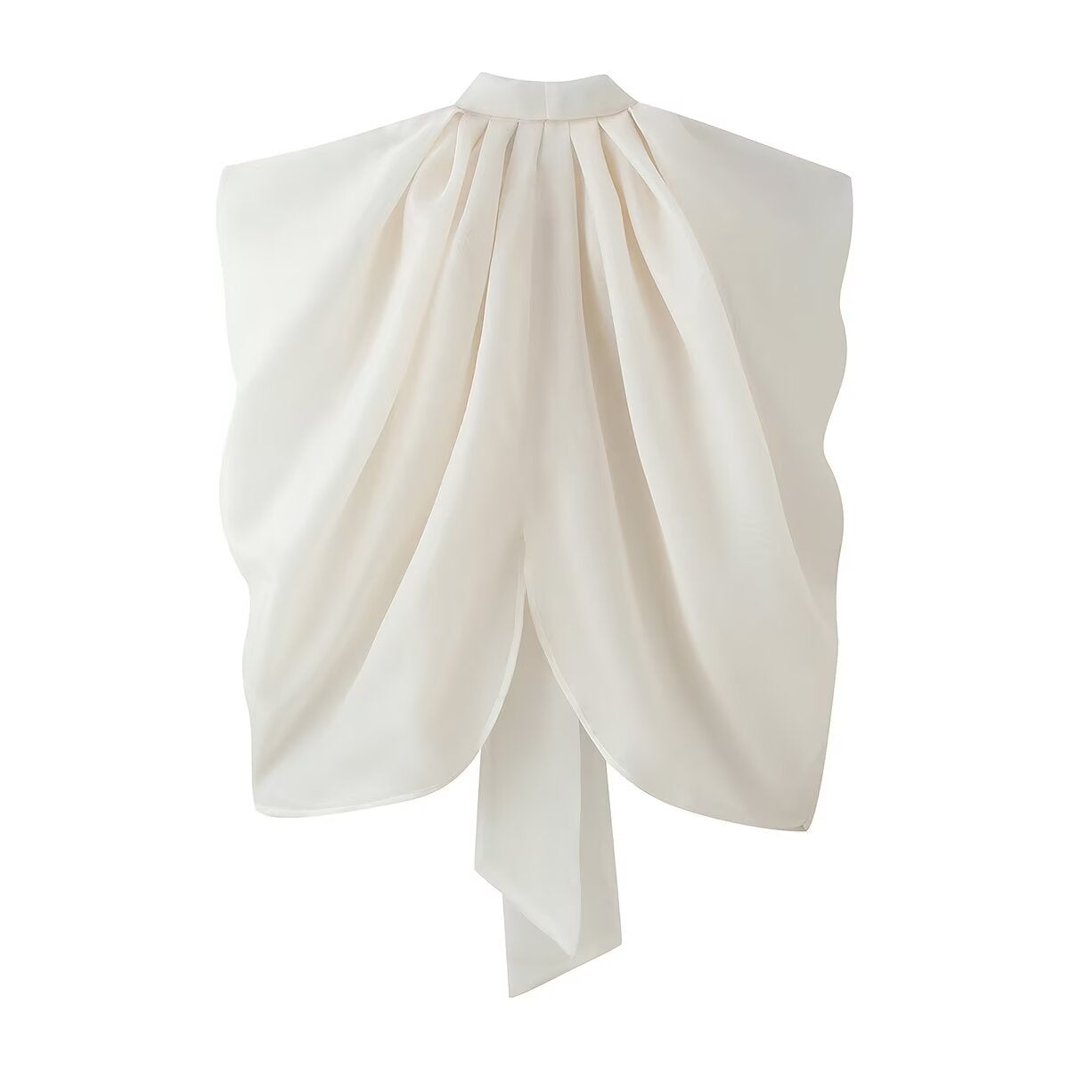 Women's sleeveless chiffon blouse with bow collar Chichicherry