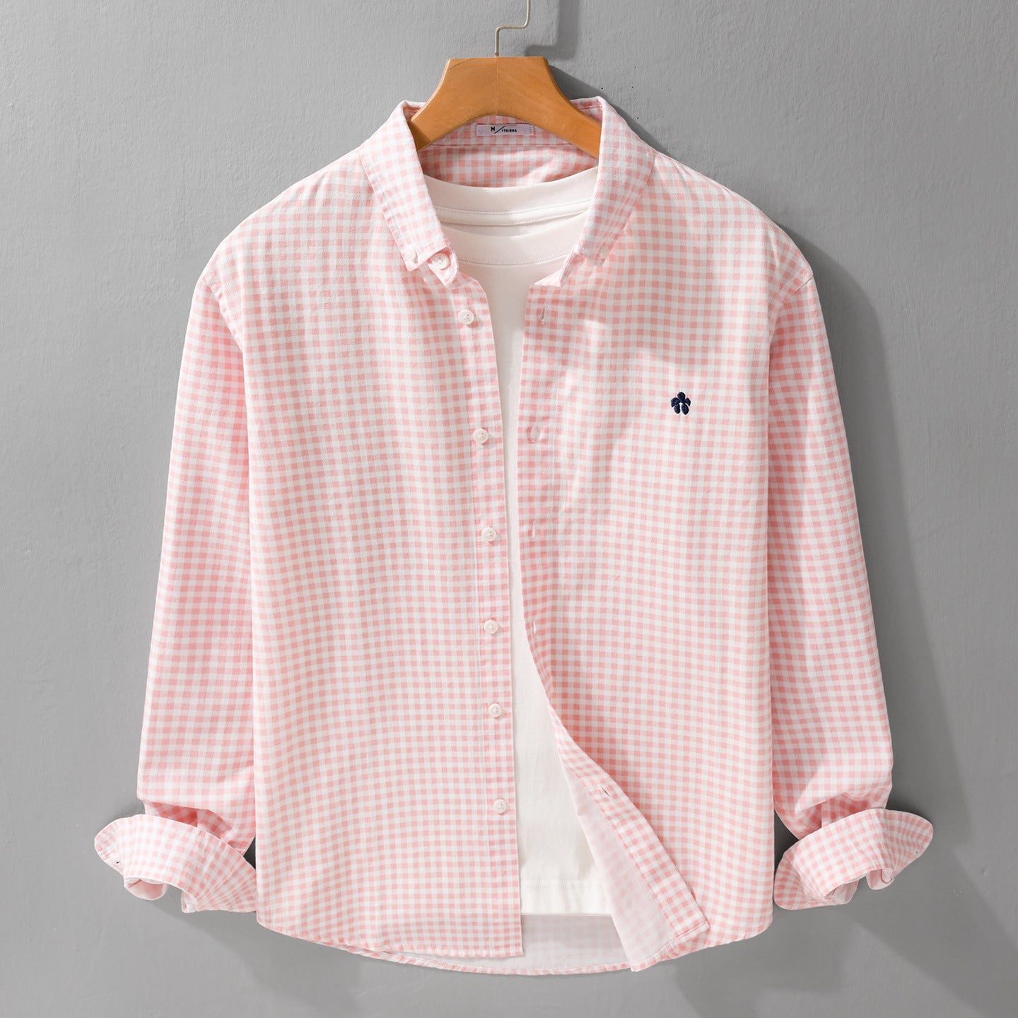 Men's checked cotton shirt with button-down collar and relaxed fit Chichicherry