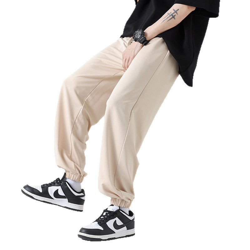Men's Wide Jogging Pants in a Loose Fit with Adjustable Drawstring, Elastic Ankle Cuffs, and Soft Touch Chichicherry