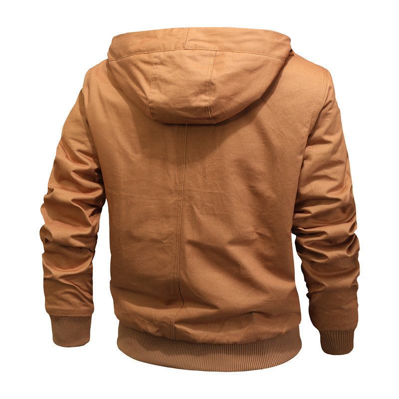 Men's hooded jacket with Sherpa lining and canvas outer material Chichicherry