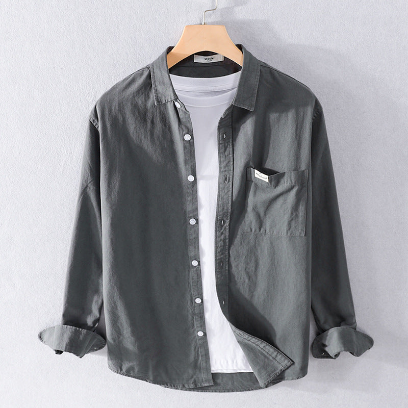 Men's Lightweight Cotton Layered Shirt in Clean Look with Chest Pocket and Soft Feel Chichicherry