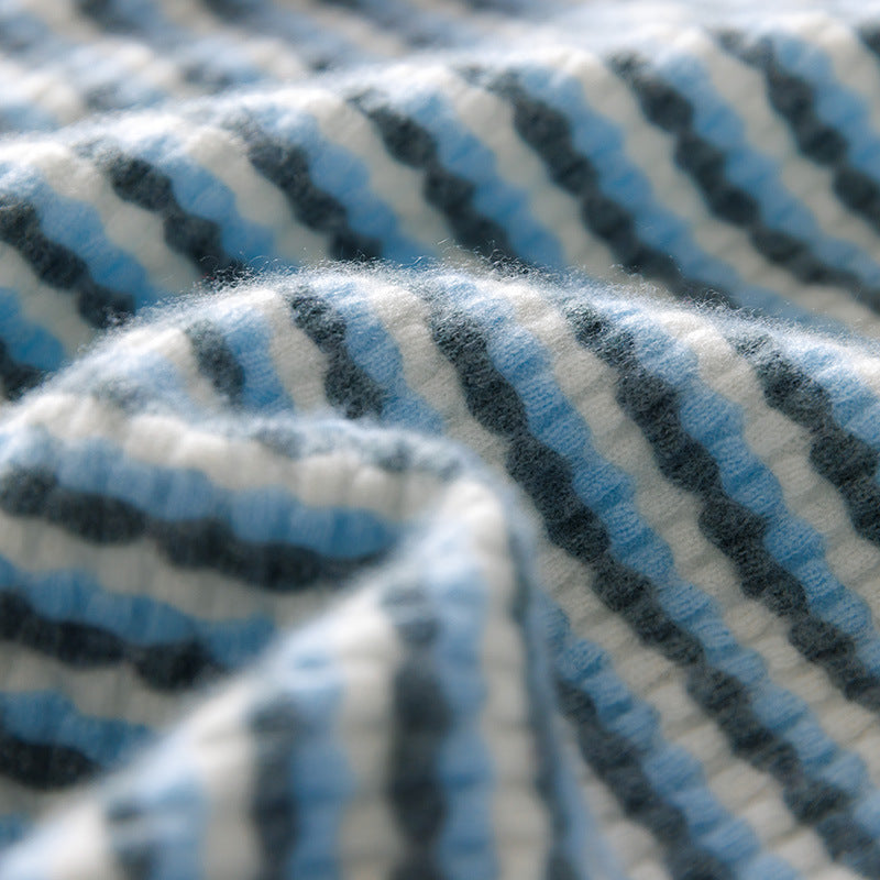 Men's fine-structured striped round neck pullover made of wool blend with ribbed cuffs Chichicherry