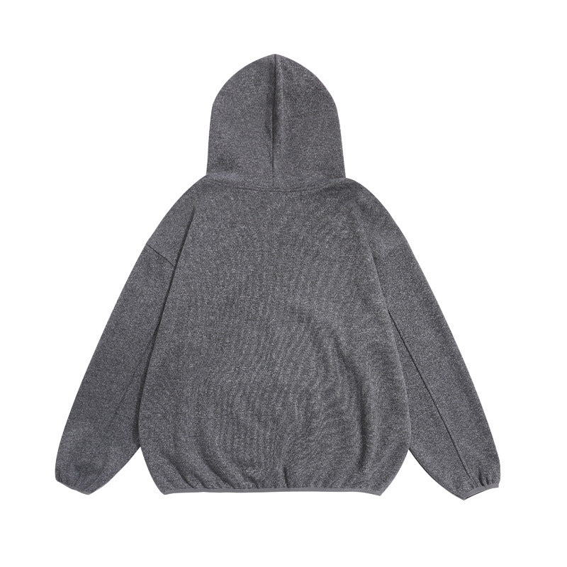 Unisex Cozy Oversized Hoodie with Elastic Hem and Half Zipper Chichicherry