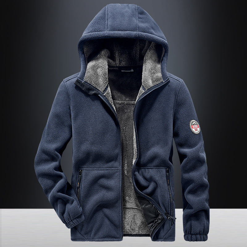 Men's hooded fleece jacket with teddy lining, full zip and zip pockets Chichicherry