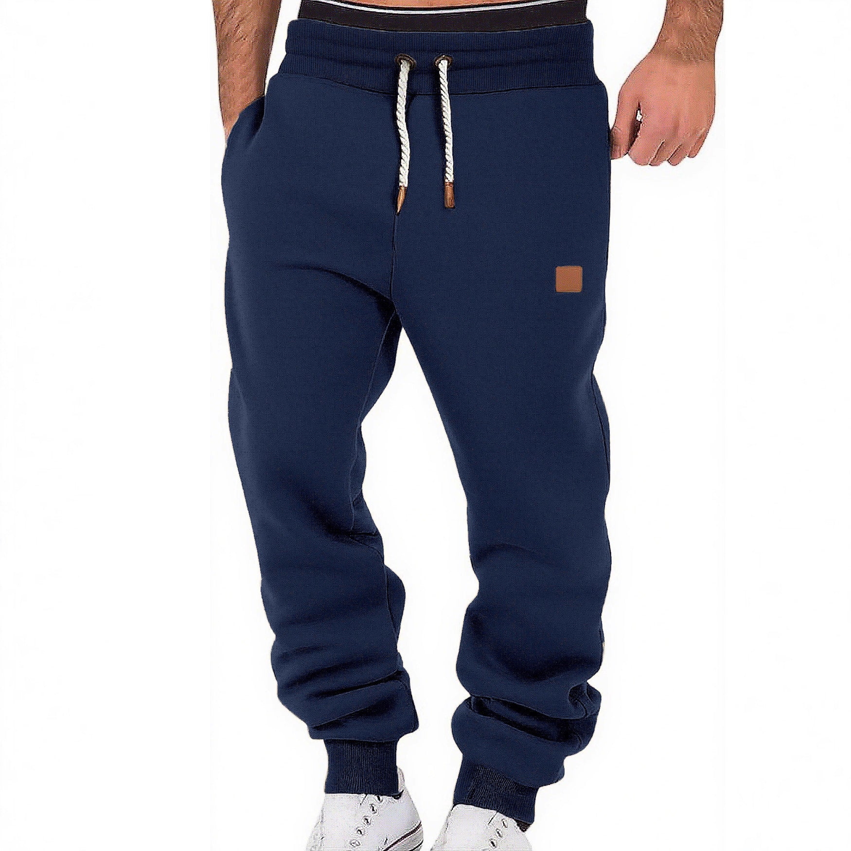 Men's Relax-Fit Fleece Jogging Pants with Cuffs and Drawstring Chichicherry