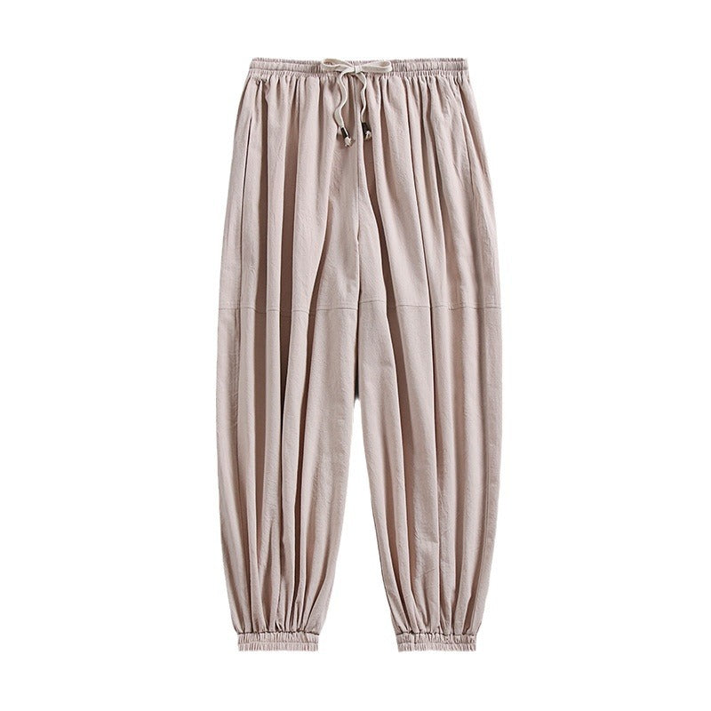 Women's Airy Harem Pants with Drawstring Waist and Elastic Ankle Cuffs Chichicherry
