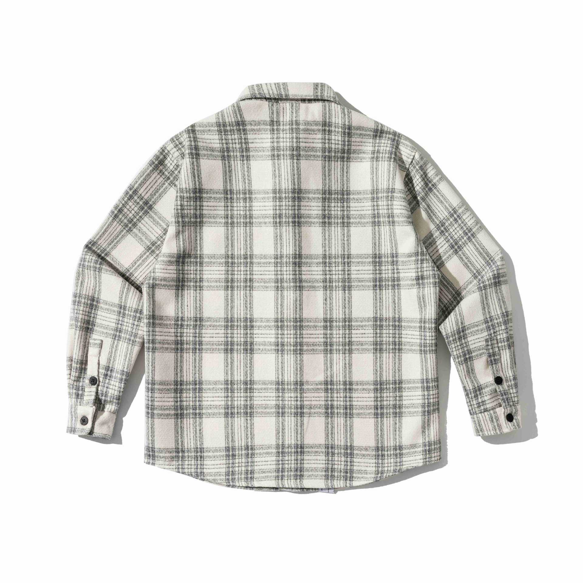 Men's Checked Teddy Fleece Overshirt with Chest Pocket Chichicherry