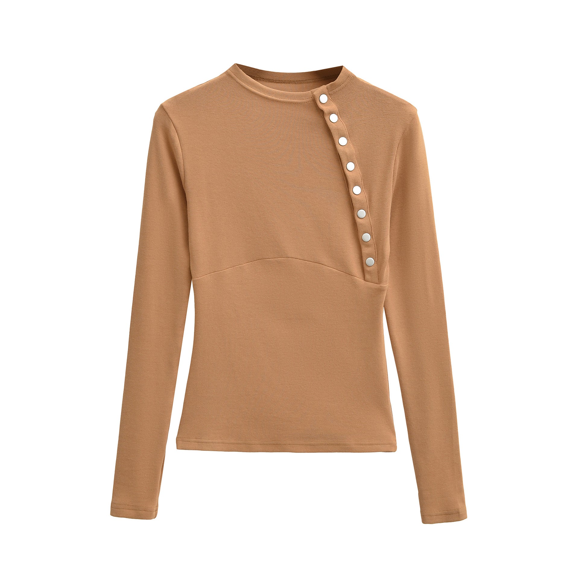 Women Fitted Long Sleeve with Asymmetrical Snap Placket Chichicherry