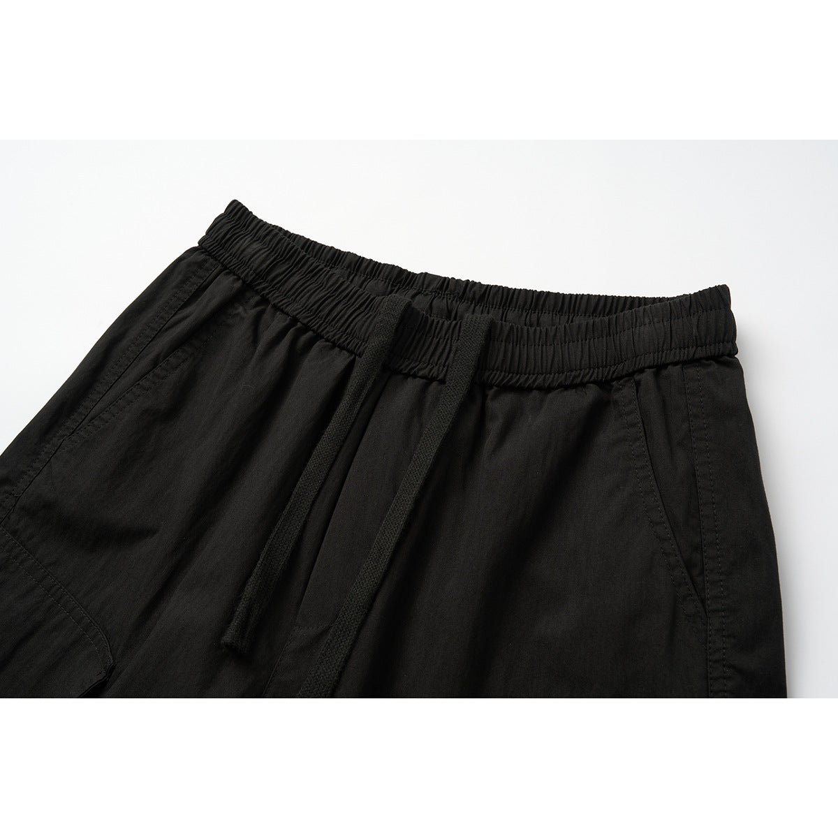 Women's Wide Cargo Culottes with Elastic Drawstring Waist and Flap Pockets