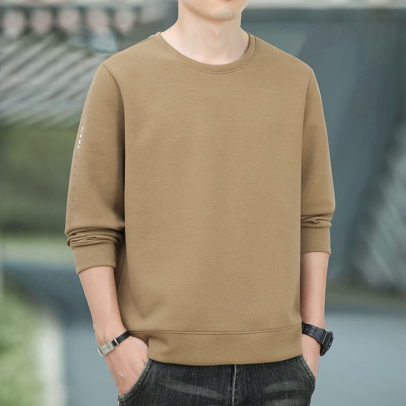 Men's Crew Neck Sweatshirt with Brushed Interior and Slim Hem Chichicherry