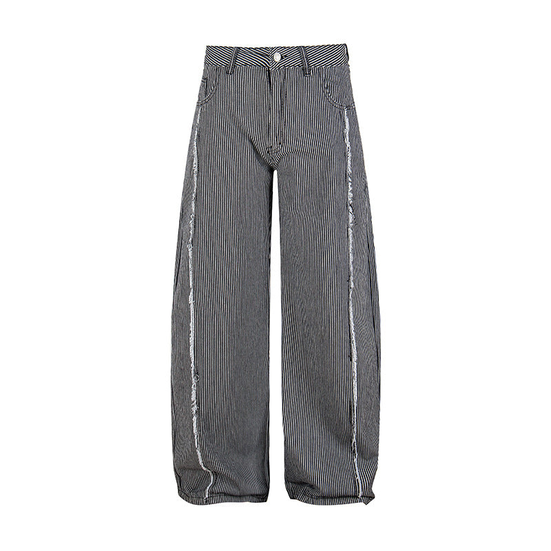 Women Wide Culotte Pants with High Waist, Pinstripe and Used Side Seam Chichicherry