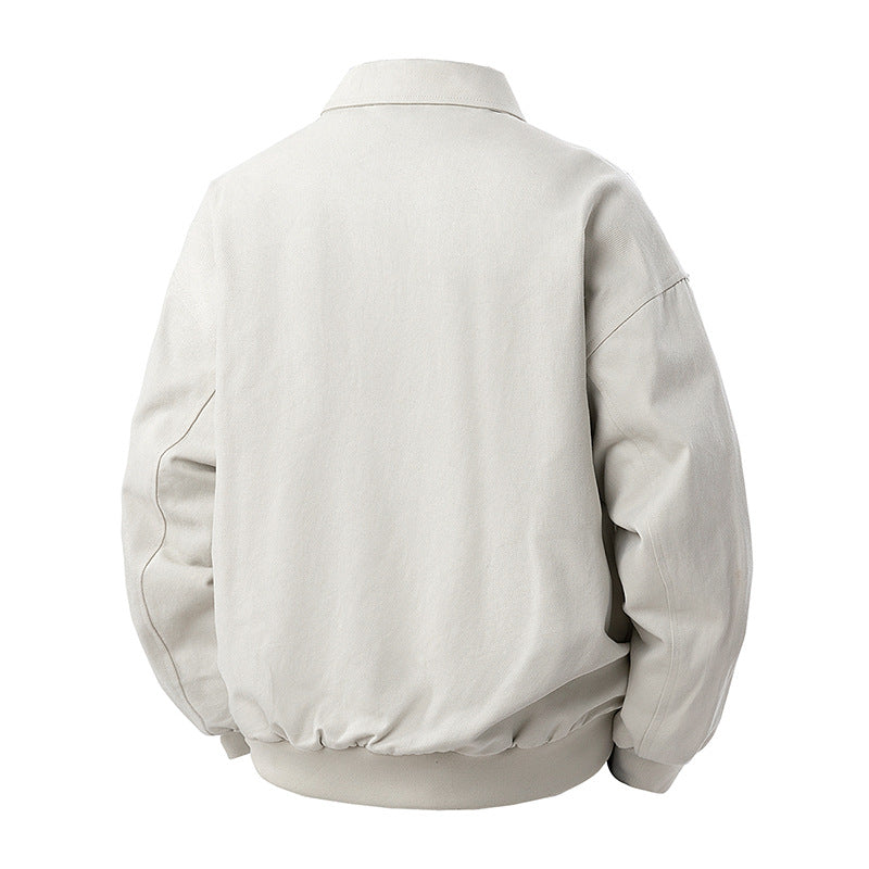 Men's Modern Blouson with Shirt Collar, Two-Way Zipper and Subtle Division Seam Chichicherry