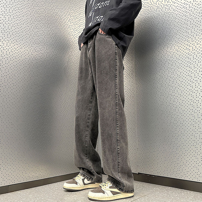 Men's Loose Vintage Denim Pants in Baggy Street Style with Front Pleat Chichicherry