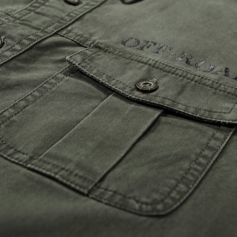 Men's Field Shirt Jacket with Chest Pockets and Offroad Print Chichicherry