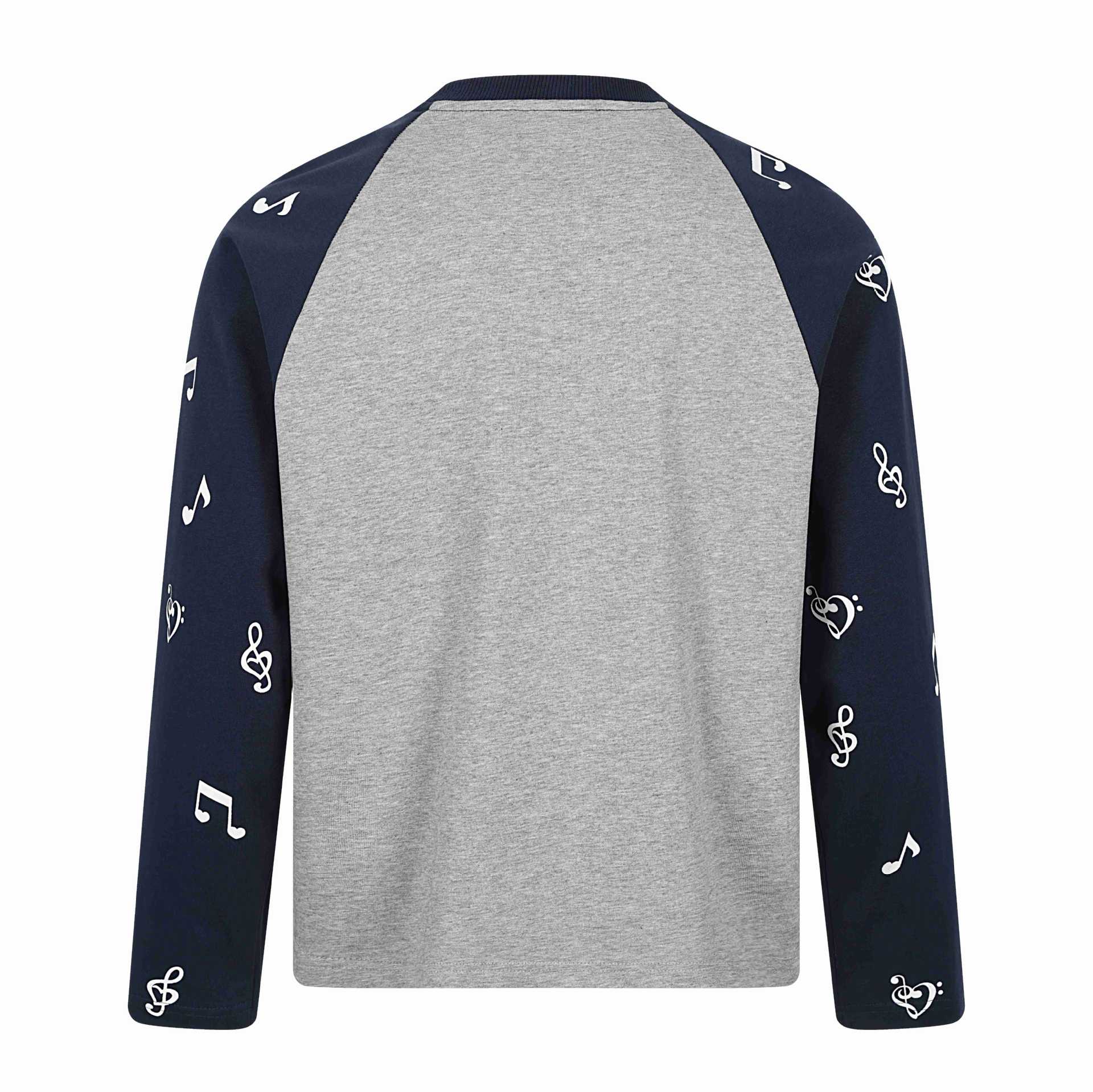 Unisex Long Sleeve Raglan Shirt with Music Print and Note Sleeves Chichicherry