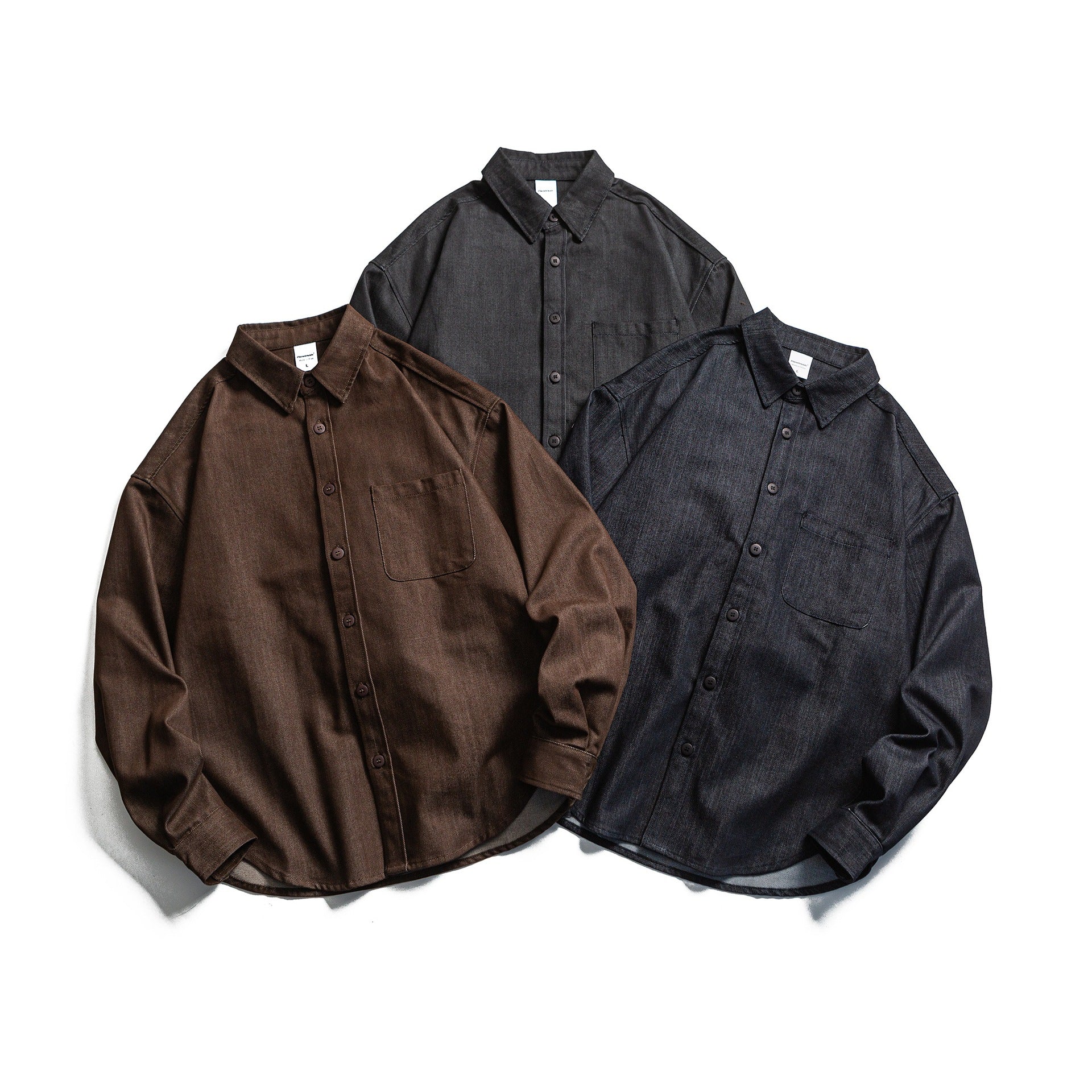 Men's Boxy Shirt Jacket made of sturdy twill with rounded hem Chichicherry