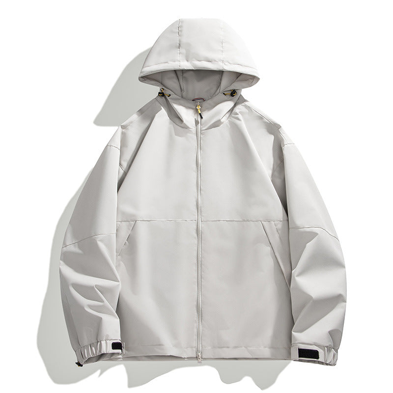Men's Lightweight Urban Softshell Hooded Jacket with Minimalist Seam Design and Concealed Zipper Chichicherry