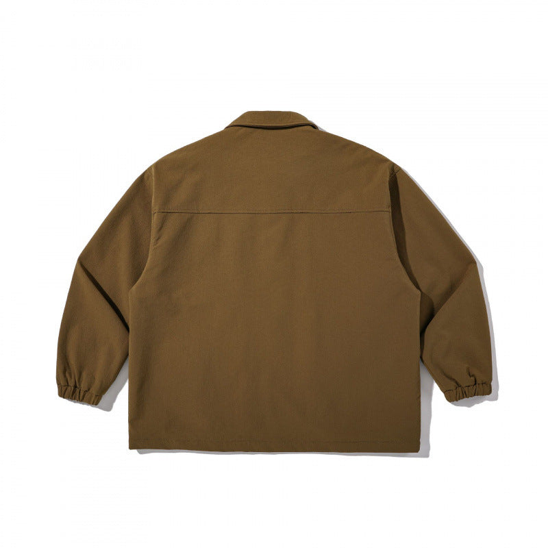 Unisex Boxy Utility Shirt Jacket with Multiple Flap Pockets and Snap Button Closure Chichicherry