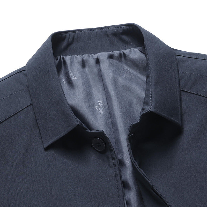 Men's elegant lightweight city jacket in blouson style with shirt collar and padded lining Chichicherry
