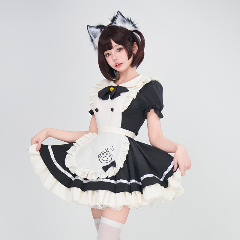 Women playful maid dress with ruffles and apron Chichicherry