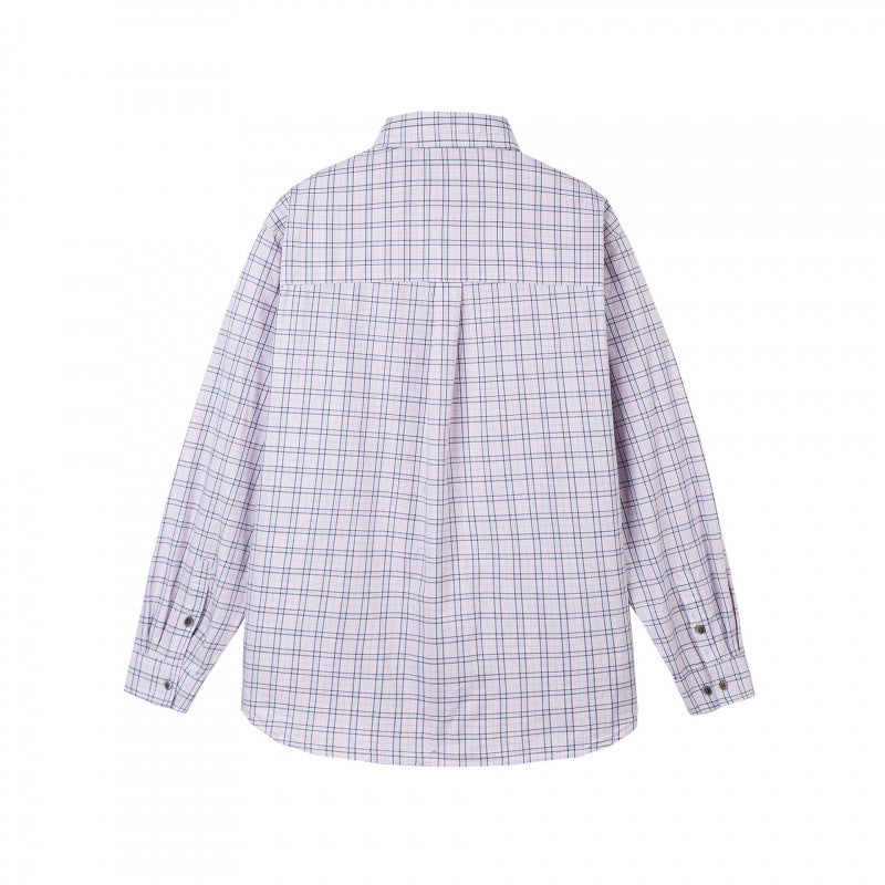 Men's Checked Oversized Shirt with Chest Pocket and Rounded Hem Chichicherry