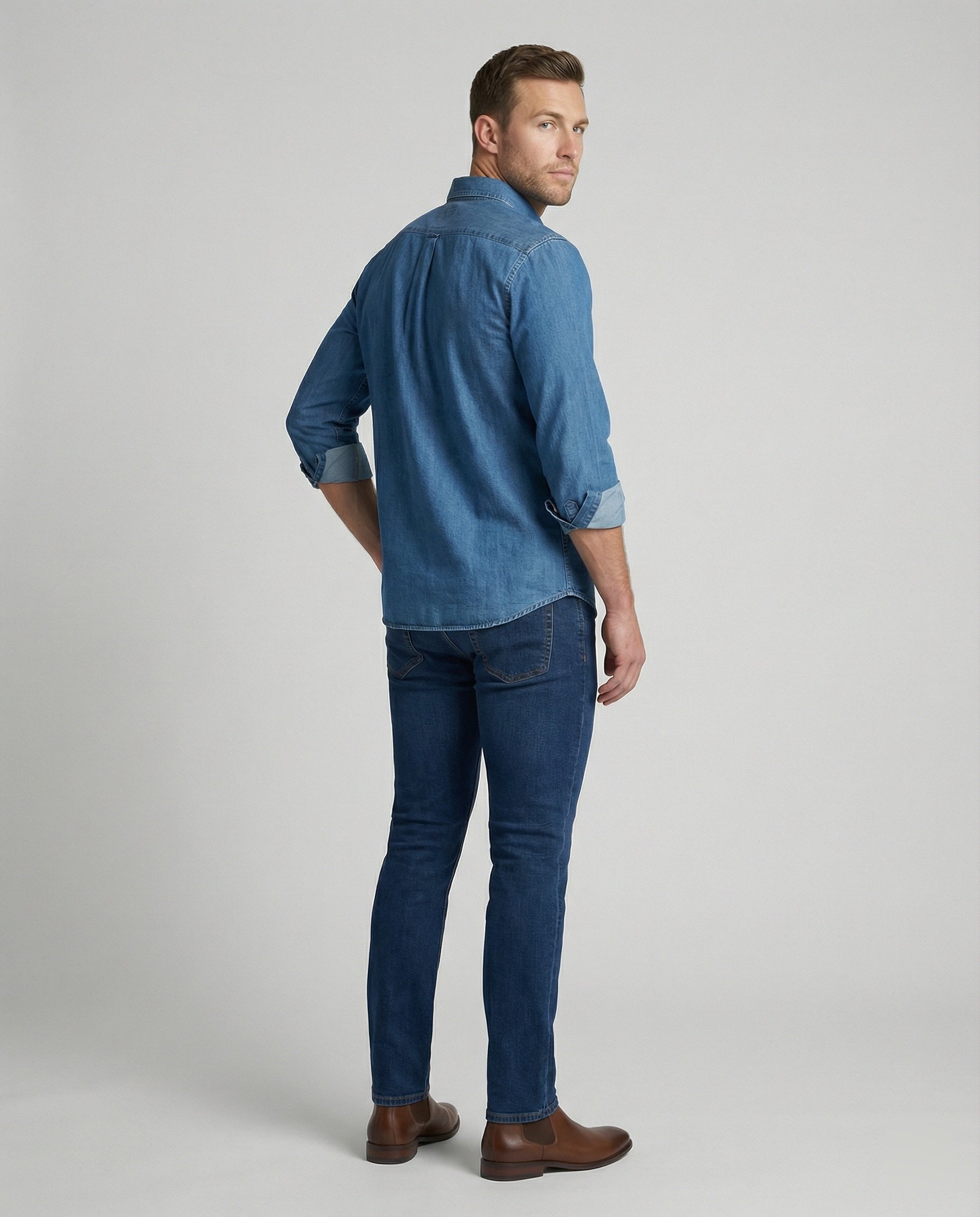 Men's Long Sleeve Shirt Jeans Regular Fit