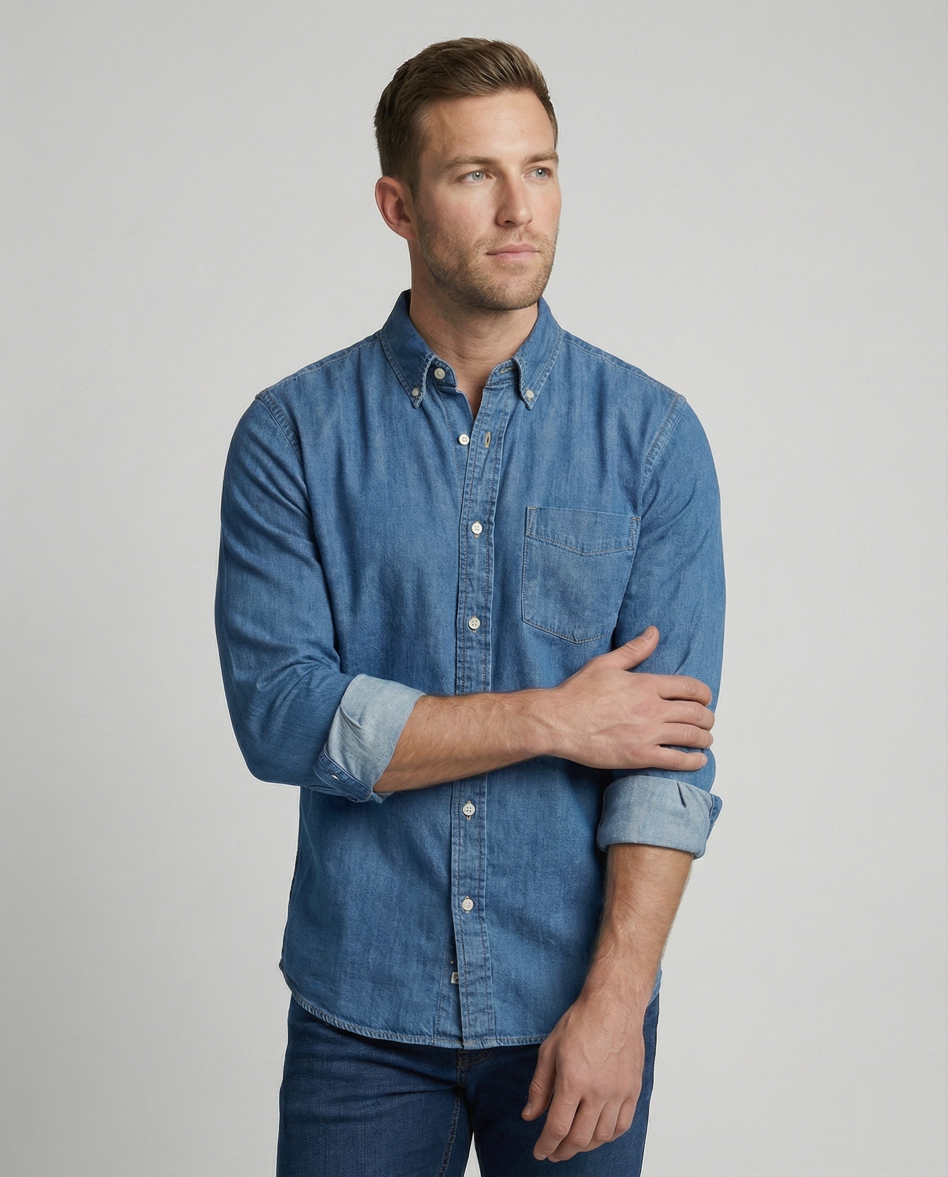 Men's Long Sleeve Shirt Jeans Regular Fit