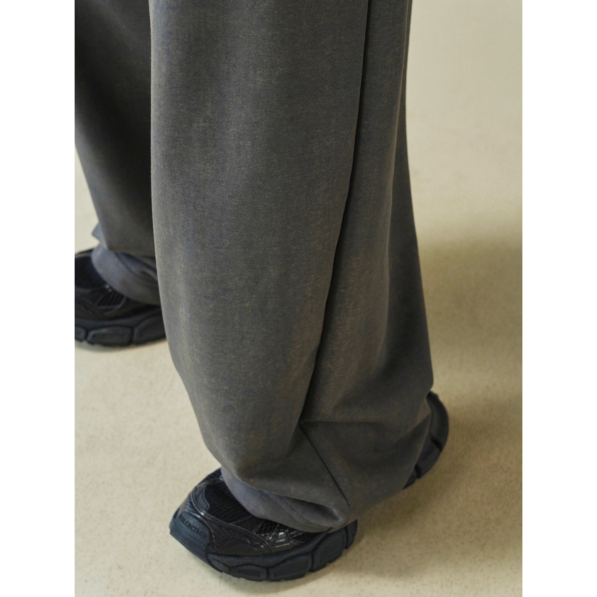 Women's Wide Lounge Palazzo Pants made of French Terry with High Waist, Elastic and Drawstring Chichicherry