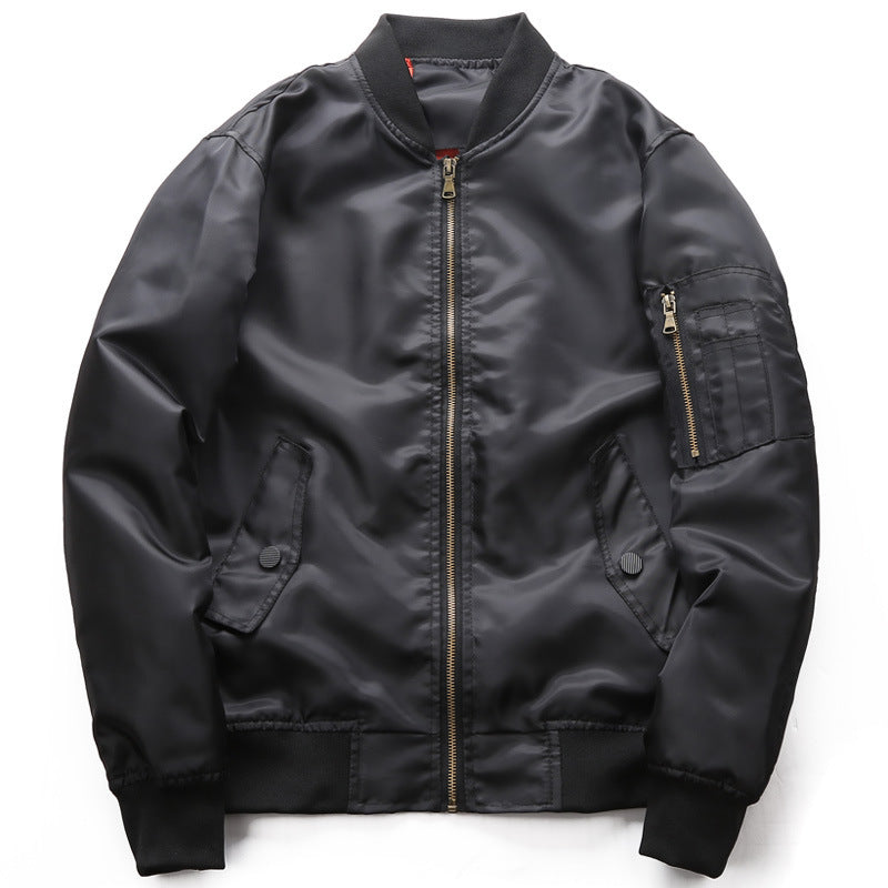 Men's lightweight nylon bomber with contrast lining, arm pocket and ribbed cuffs Chichicherry