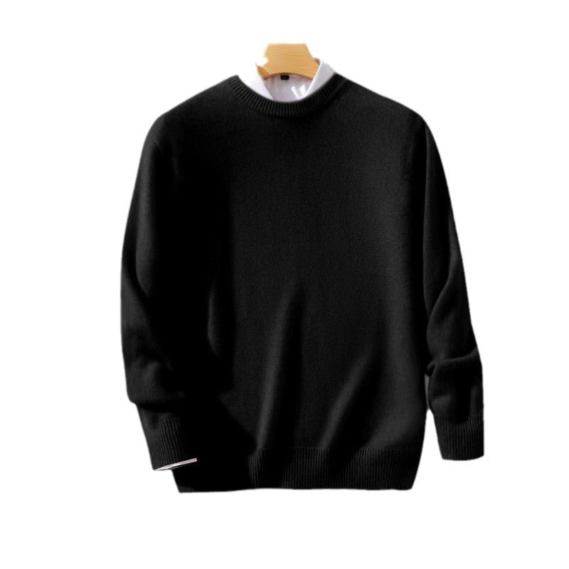 Men's Fine Stand Collar Pullover made of Cashmere Blend with Ribbed Cuffs and Slim Silhouette Chichicherry