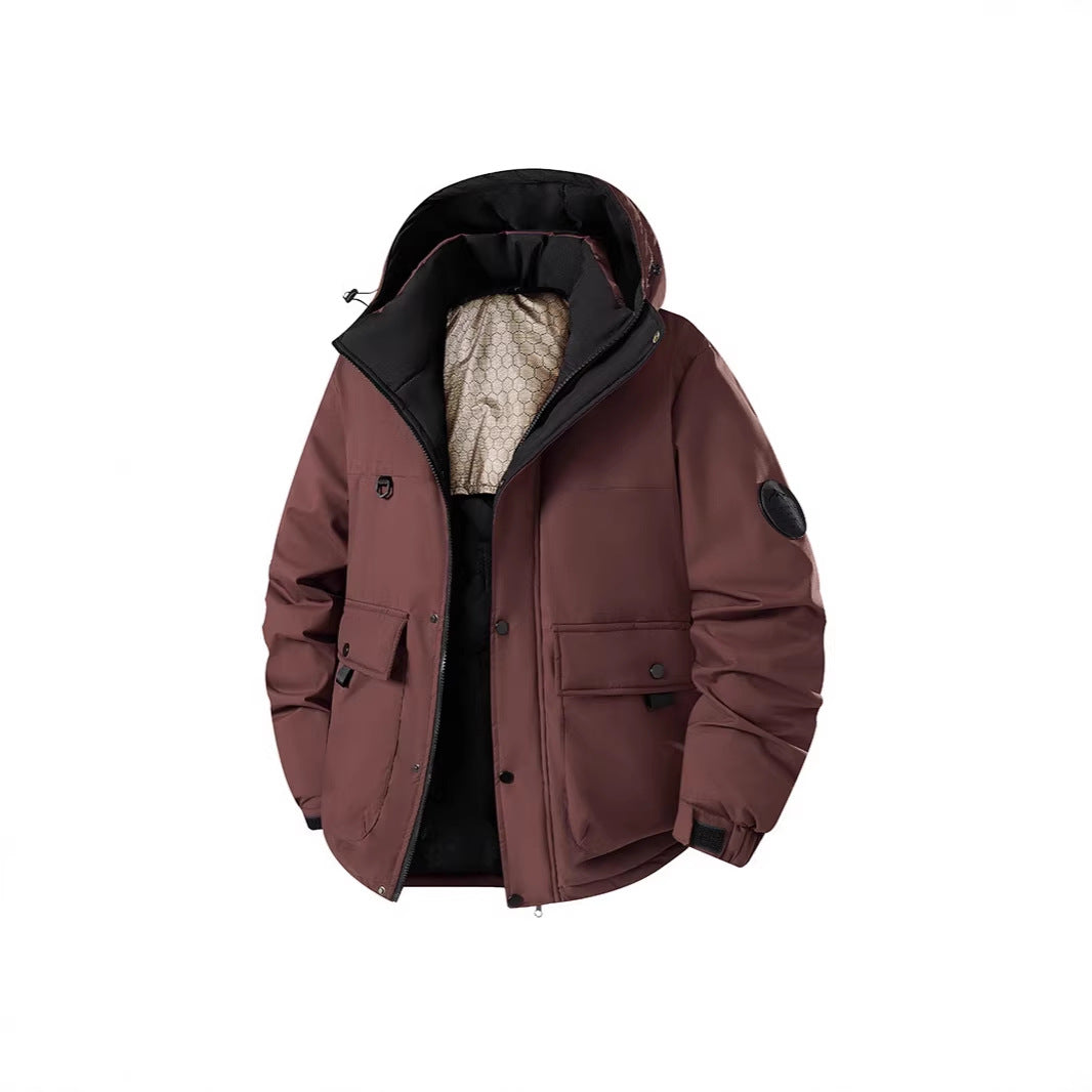 Men's Insulated Urban Parka with Stand-up Collar and Concealed Hood Chichicherry