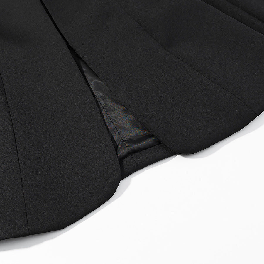 Men's Slim-Fit Blazer Short Jacket with Stand Collar and Minimalist Closure Chichicherry
