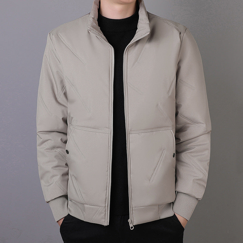 Men's Technical Short Jacket in Urban Bomber Style with Stand-Up Collar and Hidden Pockets Chichicherry