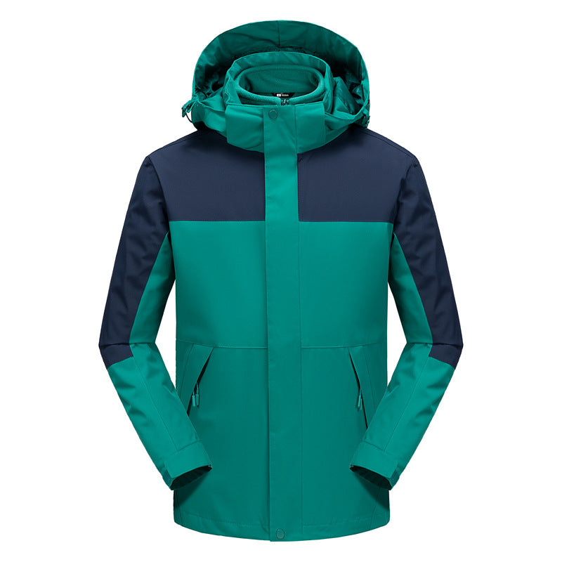 Men's Water-Repellent Softshell Jacket with Adjustable Hood and Concealed Zipper Pockets Chichicherry