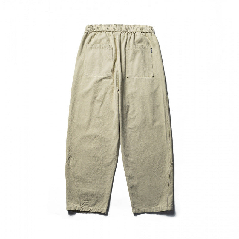 Unisex locker cut cropped leisure pants with elastic waistband, drawstring, and carabiner detail Chichicherry
