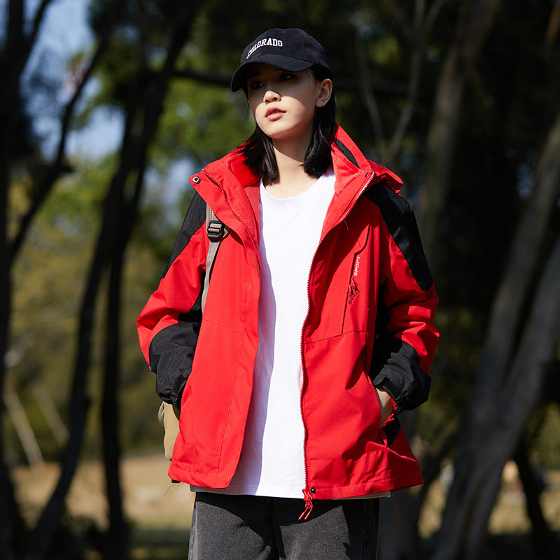 Women's two-layer softshell outdoor jacket with removable fleece inner layer and hood Chichicherry