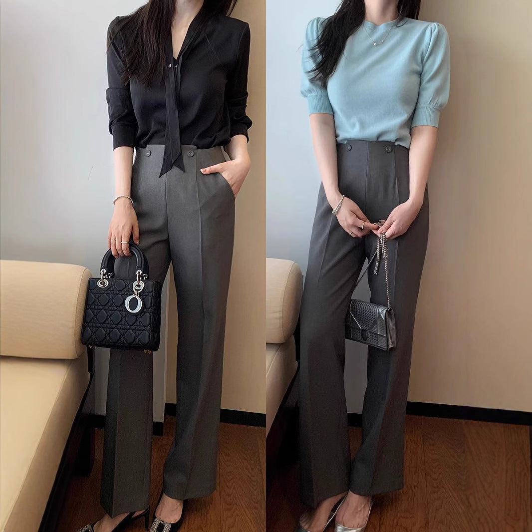 Women's Elegant and High-Waisted Suit Pants Drune