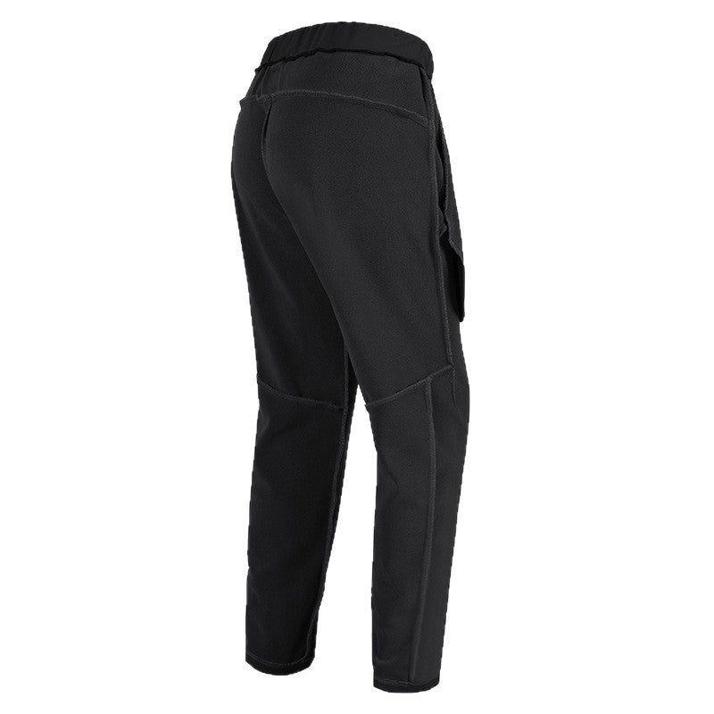 Men's Technical Cargo Fleece Pants with Oversized Flap Pockets and Elastic Waist Chichicherry