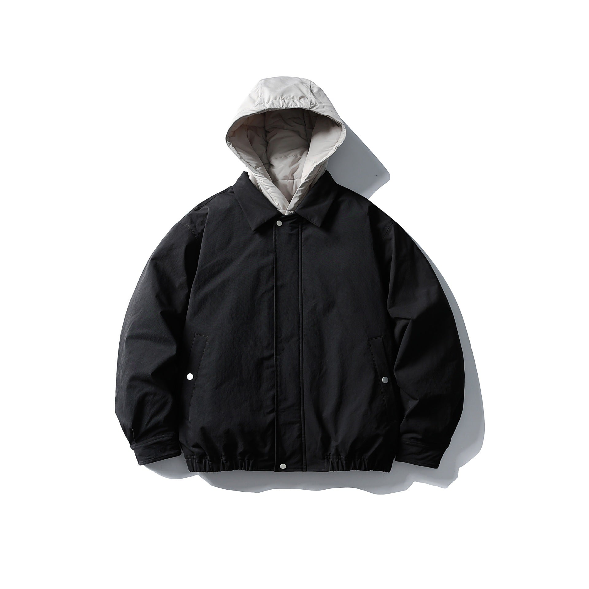 Men's padded transitional jacket with contrasting hood and elastic hem Chichicherry