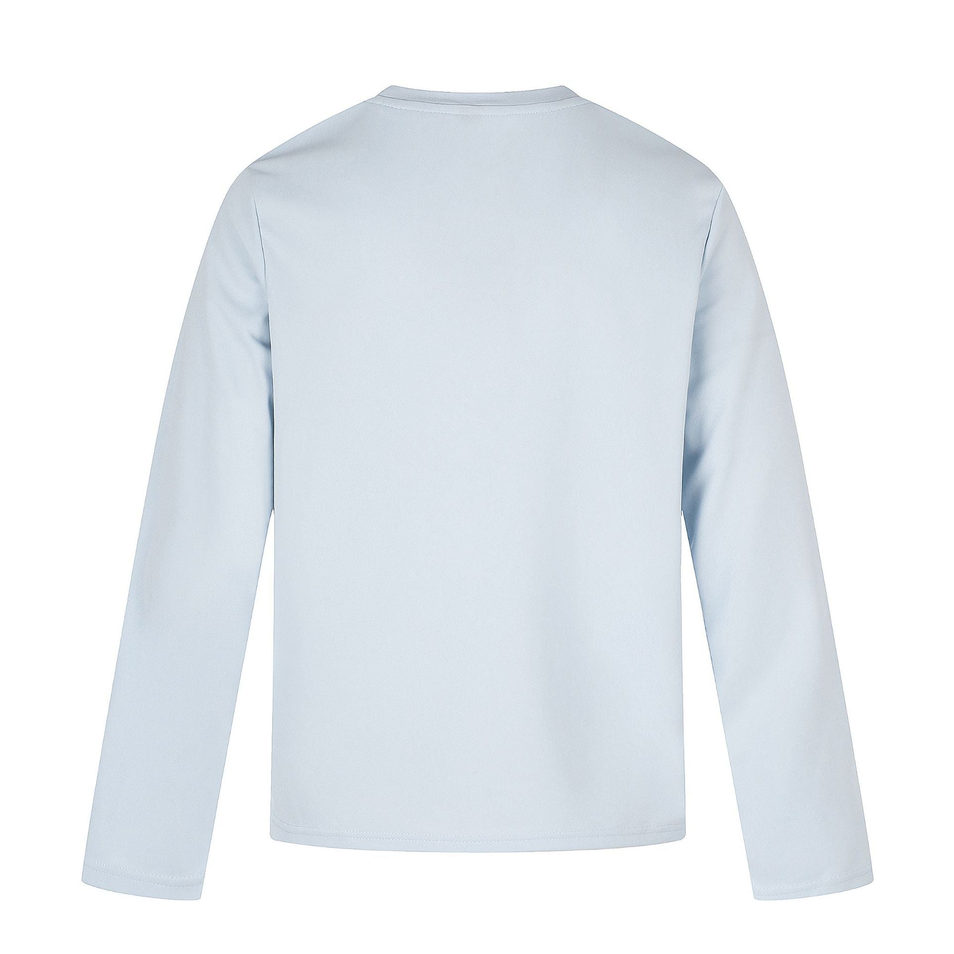 Women's Long Sleeve Round Neck Shirt with Decorative Print Chichicherry