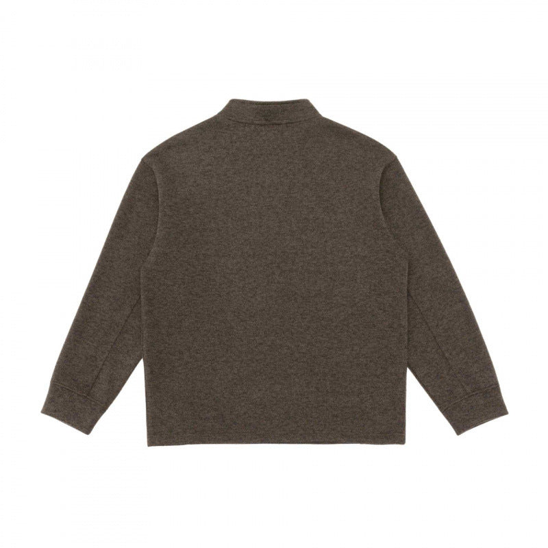 Men's Half-Zip Knit Sweater with Stand-Up Collar, Raglan Sleeves, and Contrast Stitching Chichicherry