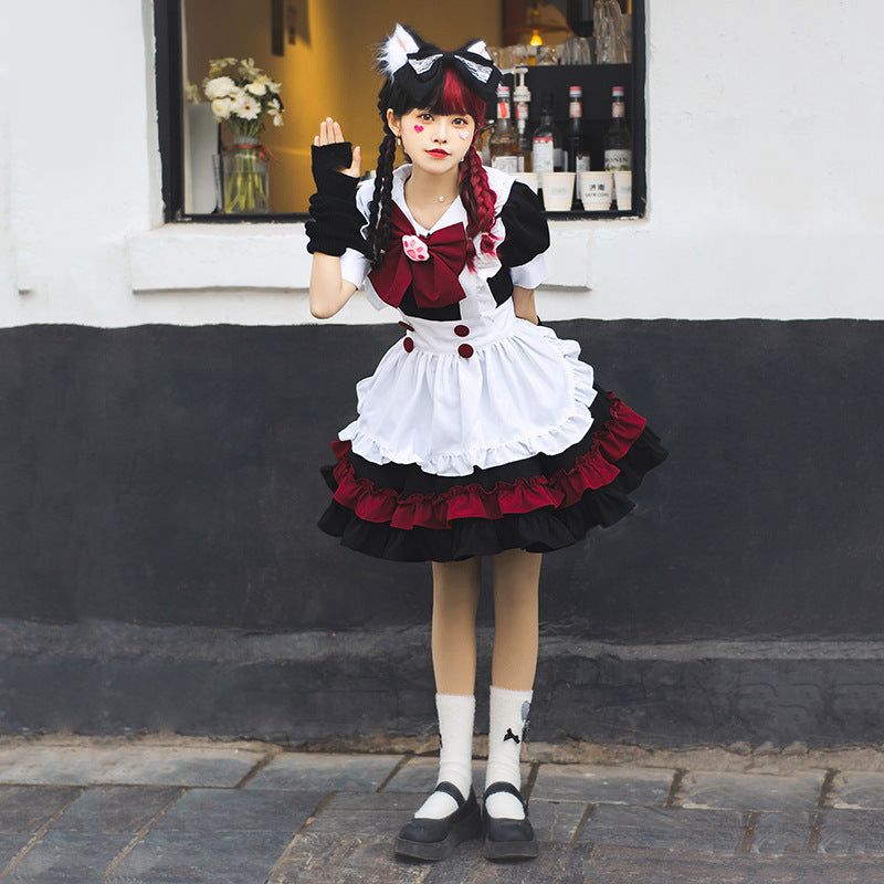 Girl Catgirl Costume with Ruffles and Cat Ears Chichicherry
