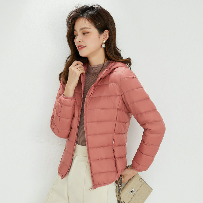 Women's Ultra-light Quilted Hooded Jacket with Ultra-flat Thermal Wadding Chichicherry