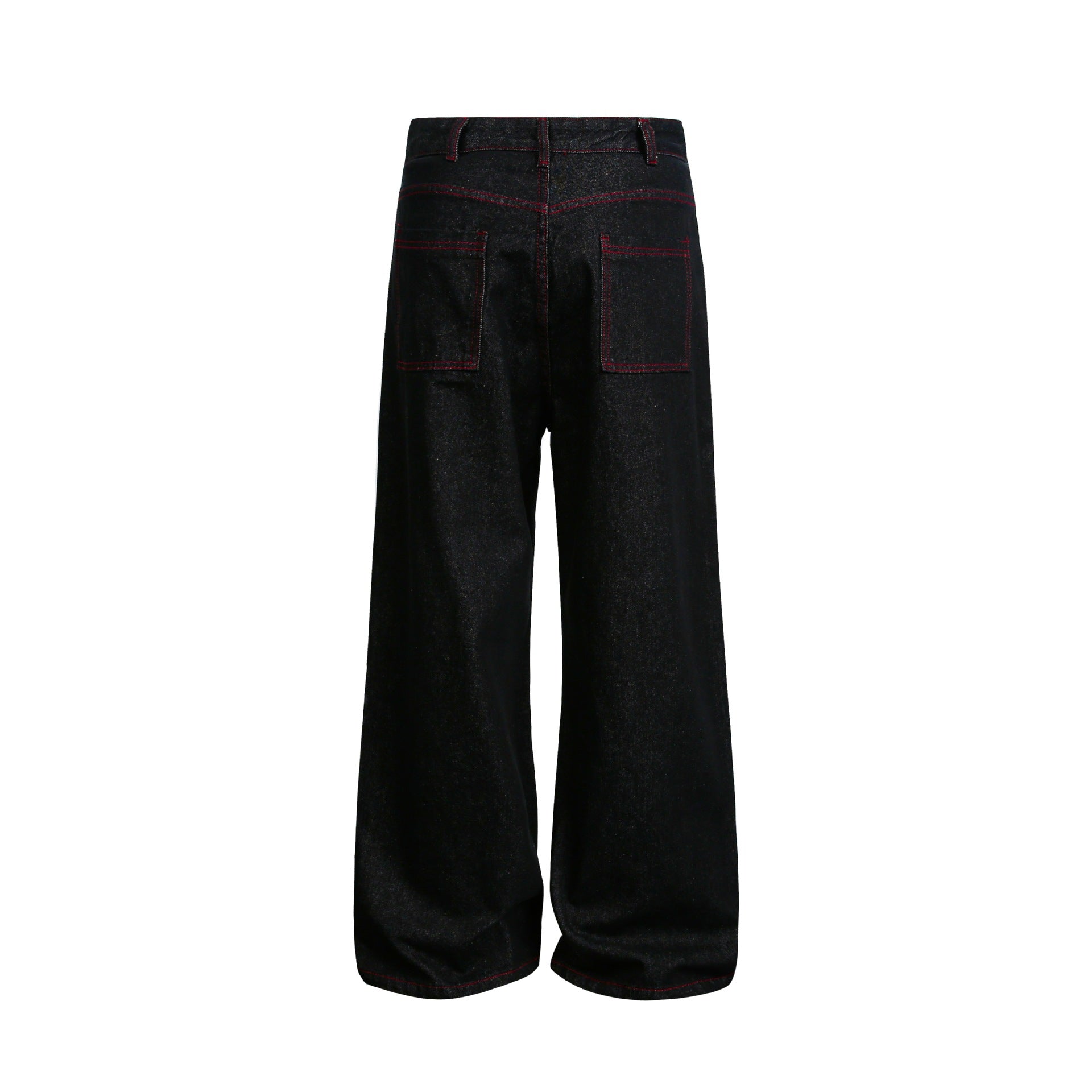 Women's Wide Cropped Denim Pants with High Waist and Contrast Stitching Chichicherry