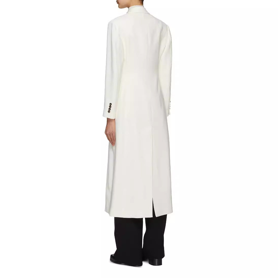Women floor-length tailored blazer-coat with structured tailoring silhouette Chichicherry