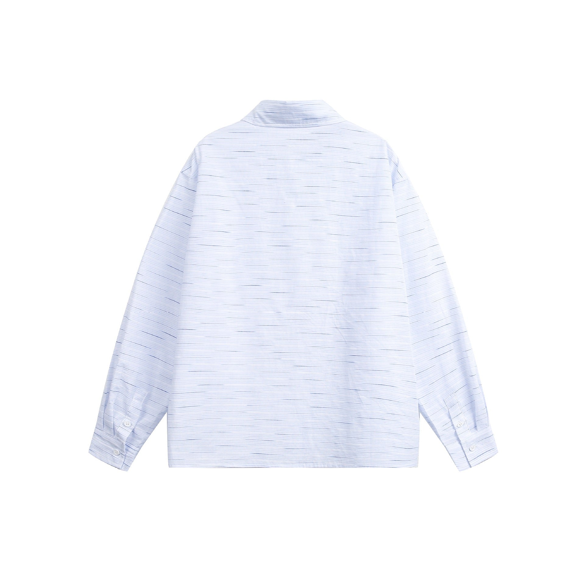 Women's Loose Oversized Shirt with Fine Striped Texture and Chest Pocket Chichicherry