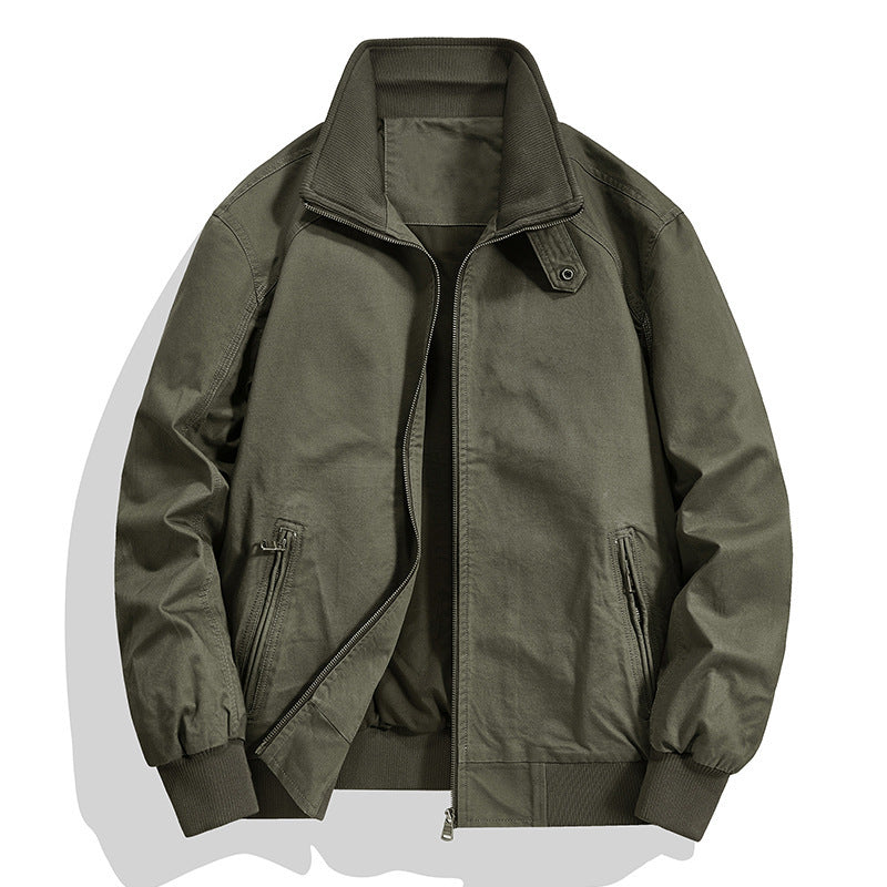 Men's cotton canvas blouson with ribbed cuffs and stand-up collar Chichicherry