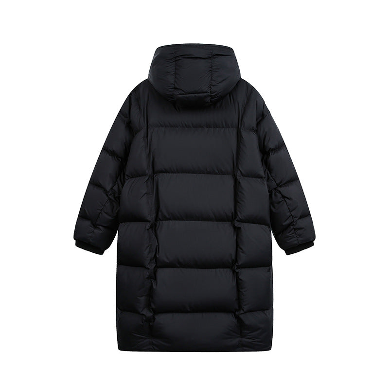 Women's Long Quilted Coat with Hood, Oversize Thermal Insulation Chichicherry