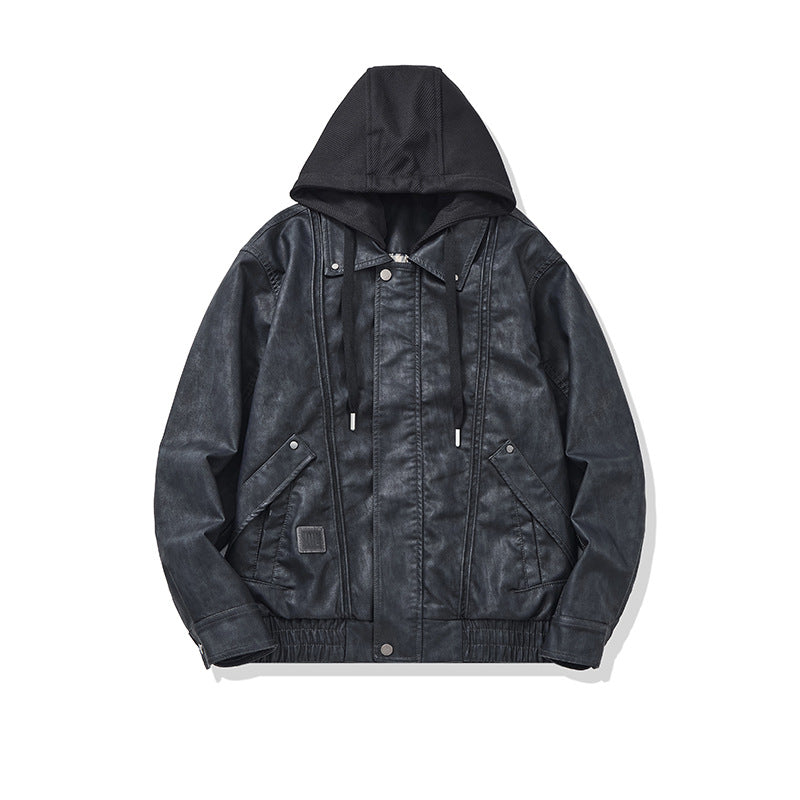 Men's Hooded Canvas Blouson in Boxy Cut with Utility Details Chichicherry