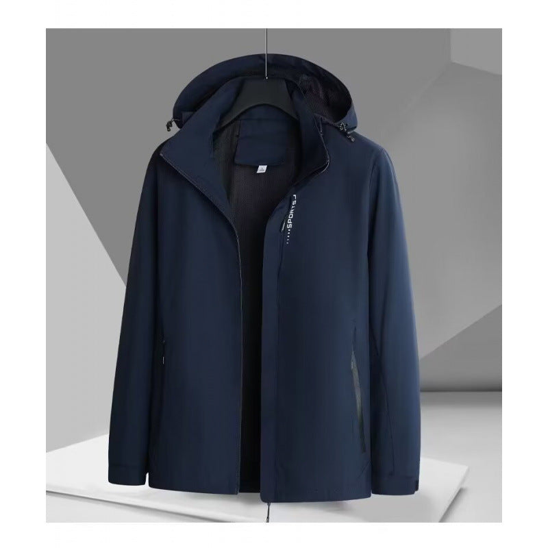 Herren Wind- und Wasserabweisende Softshelljacke mit Kapuze, atmungsaktiver Membran und verdecktem Reißverschluss Chichicherry